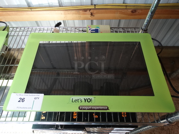 Samsung Model S1982208 19" Television w/ Let's Yo Frame and Green Electronic Box. 
