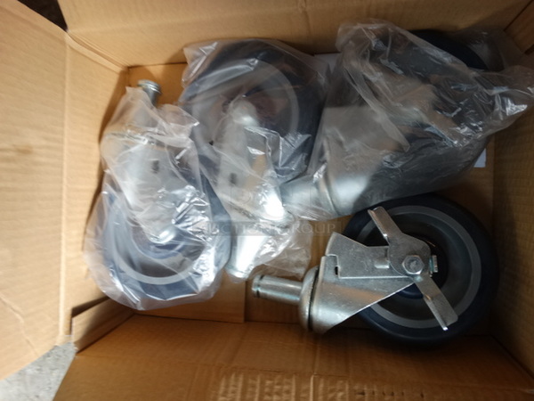4 BRAND NEW IN BOX! KCS Universal 5" Commercial Casters. 4 Times Your Bid!