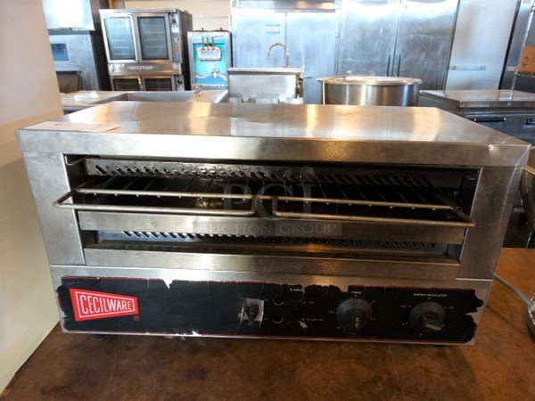 NICE! Cecilware Stainless Steel Commercial Countertop Warming Unit. 24x12x13. Cannot Test Due To Plug Style 
