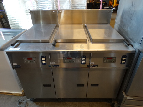 GORGEOUS! 2011 Pitco Frialator Model SRTE Stainless Steel Commercial 3 Bay Pasta Cooker. 208 Volts, 3 Phase. 49x35x46 