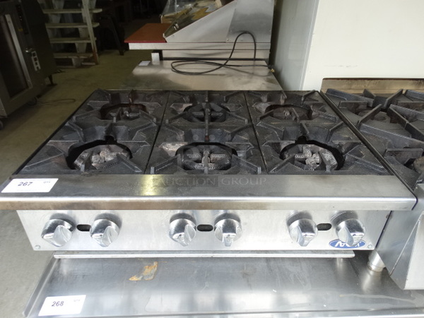 NICE! Atosa Stainless Steel Commercial Countertop Gas Powered 6 Burner Range. 36x28x13