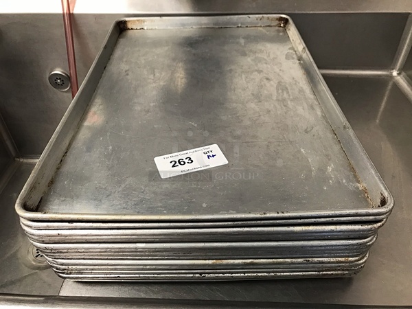Fourteen Full Size Aluminum Baking Sheet Pans
