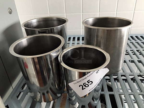 Four Round Stainless Steel Insert Pans