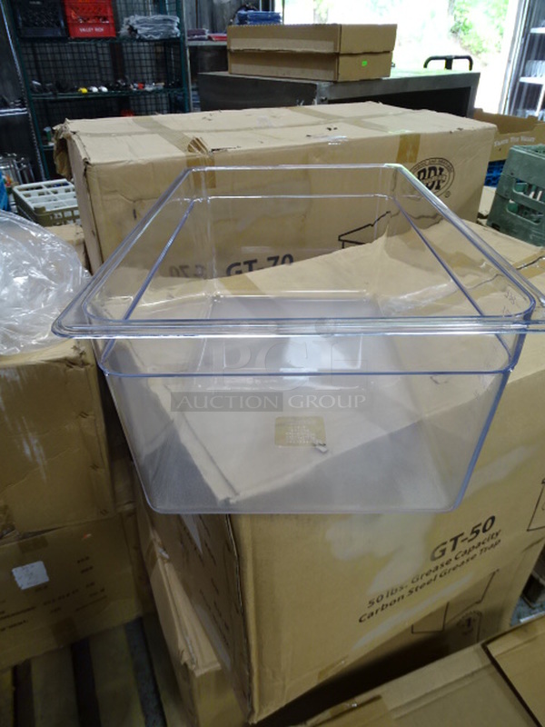 (x6) 6 Times Your Bid. Brand New Winco Model SP7108 Full Size Polycarbonate Pans. 8" Deep 13x21x8
