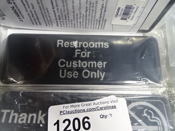 (x11) 11 Times Your Bid. "Restrooms For Customers Only" Sign. 3x9