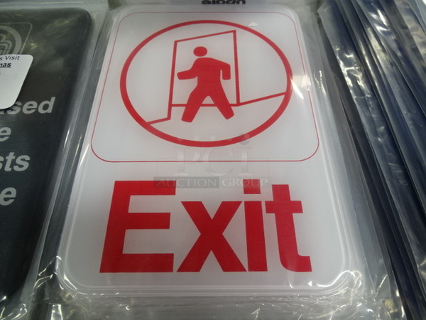 (x11) 11 Times Your Bid. Red And White "Exit" Sign. 6x9