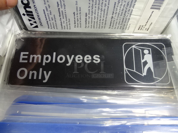 (x10) 10 Times Your Bid.  "Employees Only " Sign. 3x9