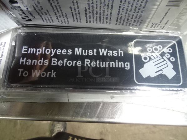 (x11) 11 Times Your Bid.  "Employees Must Wash Hands Before Returning To Work" Sign. 3x9