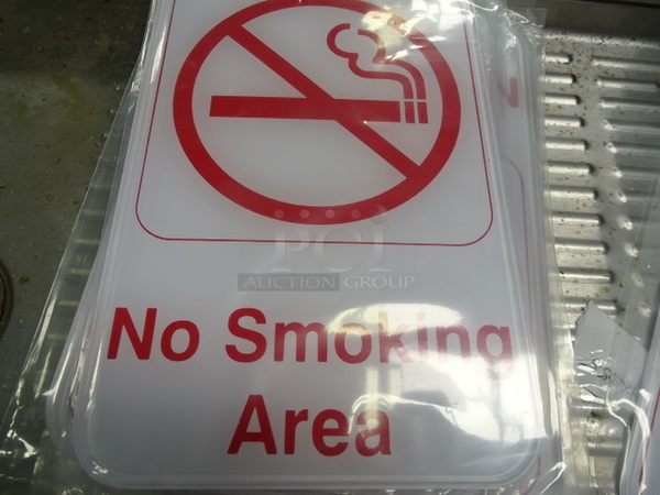 (x18) 18 Times Your Bid. "No Smoking Area" Sign. 6x9