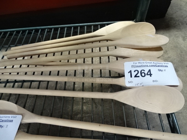 (x8) 8 Times Your Bid. 15.5" Wooden Mixing Spoons. 2x15.5