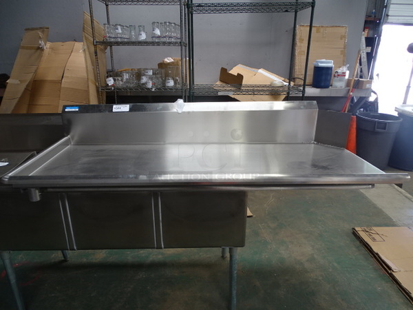BRAND NEW! BK Resources Model BKCDT-72-L Commercial Stainless Steel Clean Dishtable With 10" Backsplash. 72x31x46.25