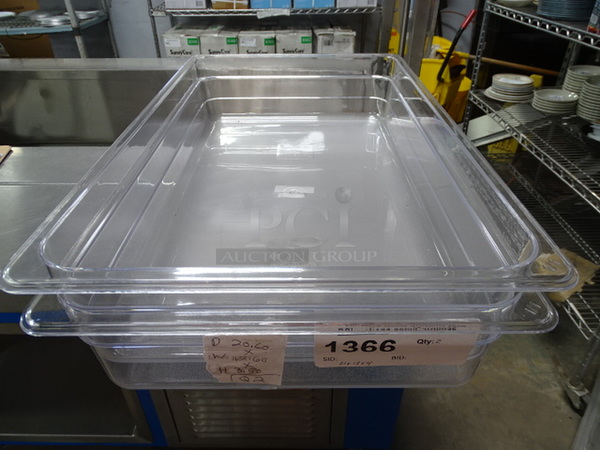 (x2) 2 Times Your Bid. Brand New Winco Model SP7104 Full Size Polycarbonate Pans 4" Deep. 21x13x4