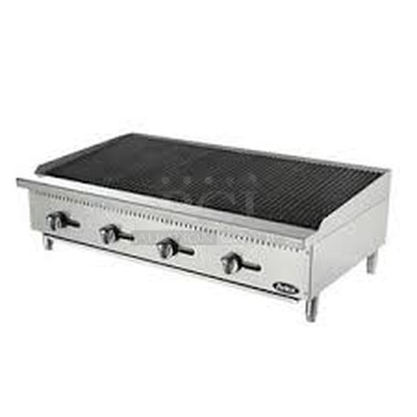 STILL IN THE BOX! Brand New Atosa USA Model ATRC-48 Commercial Stainless Steel Countertop 48" Radiant Charbroiler. Stock Photo Cosmetic Differences May Occur 140,000 BTU 50.8x30x14