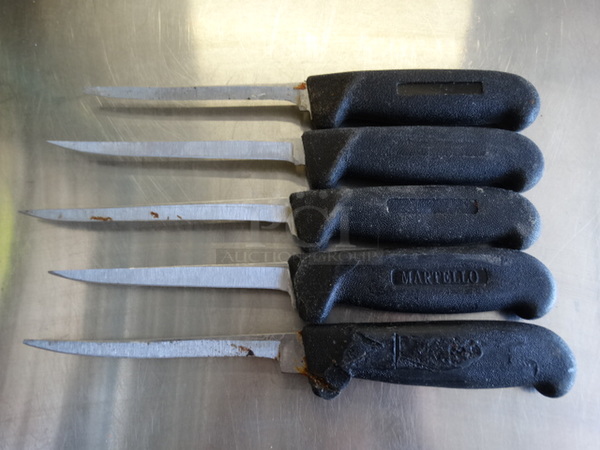 5 SHARPENED Metal Boning Knives. Includes 11". 5 Times Your Bid!