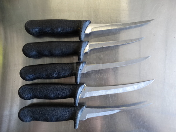 5 SHARPENED Metal Boning Knives. Includes 11". 5 Times Your Bid!