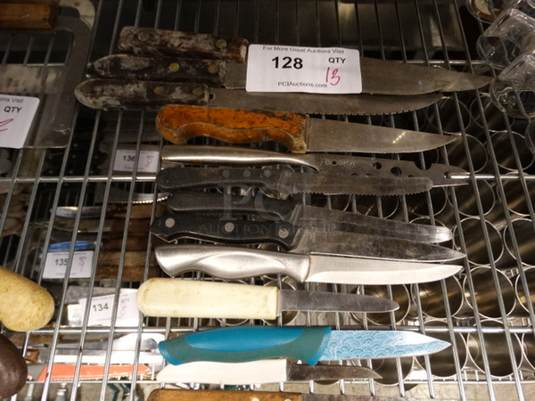 13 Various Metal Knives. Includes 10". 13 Times Your Bid!