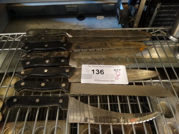 8 Various Metal Knives. Includes 13". 8 Times Your Bid!