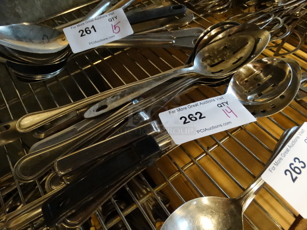 14 Metal Serving Spoons. Includes 13". 14 Times Your Bid!