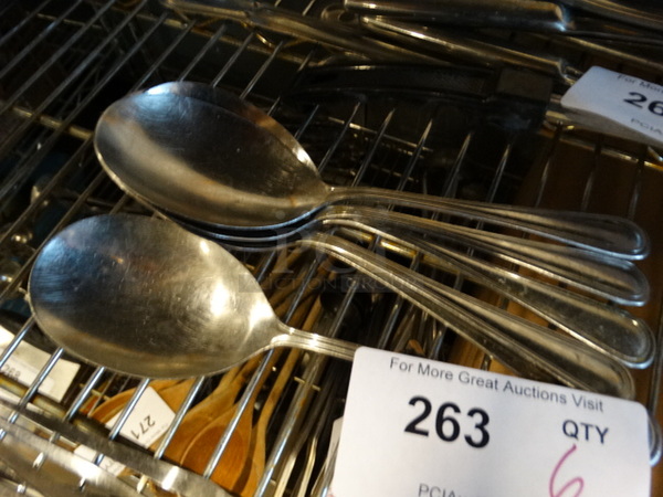6 Metal Serving Spoons. 9". 6 Times Your Bid!