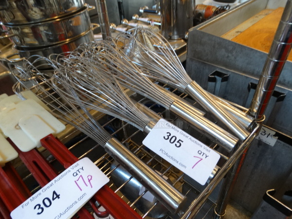 7 Metal Whisks. Includes 13.5". 7 Times Your Bid!