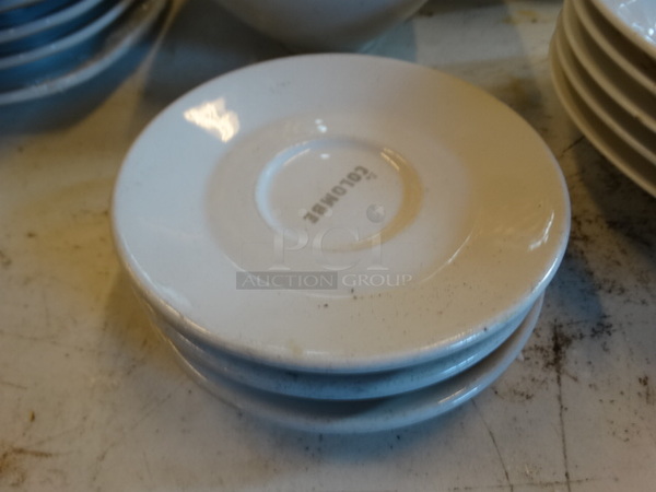 4 White Ceramic Saucers. 5.5x5.5x1. 4 Times Your Bid!