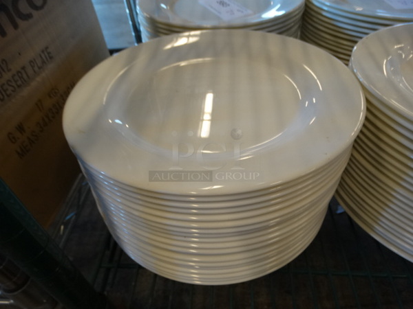 20 White Ceramic Plates. 11x11x1. 20 Times Your Bid!