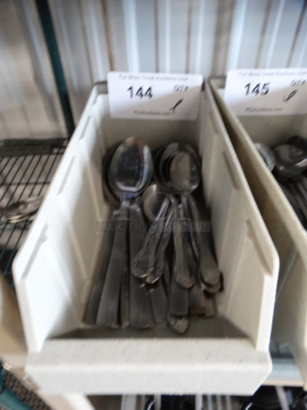 ALL ONE MONEY! Lot of Metal Spoons in Poly Bin! Includes 8.5"