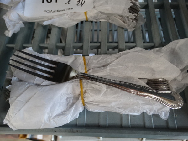 ALL ONE MONEY! Lot of 24 BRAND NEW Metal Forks! 7.5"