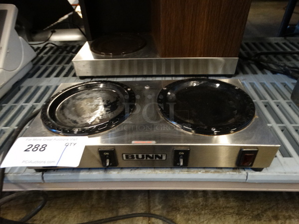 Bunn Model WX2 Stainless Steel Commercial Countertop 2 Burner Coffee Pot Warmer. 120 Volts, 1 Phase. 14x7x2. Tested and Working!