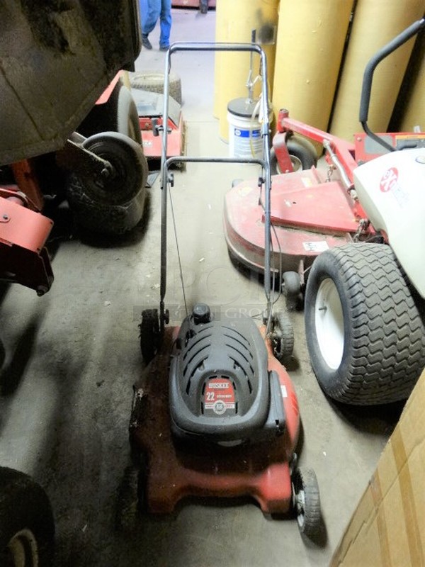 Huskee Model 11A-08MB031 Easy Start Side Discharge Push Mower w/ 22" Cutting Width. Unit Was Working When Parked. 24x70x36