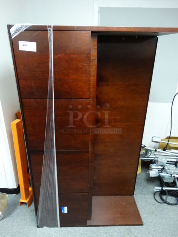 Wood Pattern 4 Door Overhead Desk Storage Cabinet. 70x15x42. (Room 3)