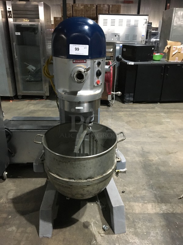 AMAZING! Attias Commercial Floor Style 80 Quart Planetary Mixer! With Bowl! With Dough Paddle Attachment! Model USA80 Serial 19923! 208V 3Phase! Tested & Working!