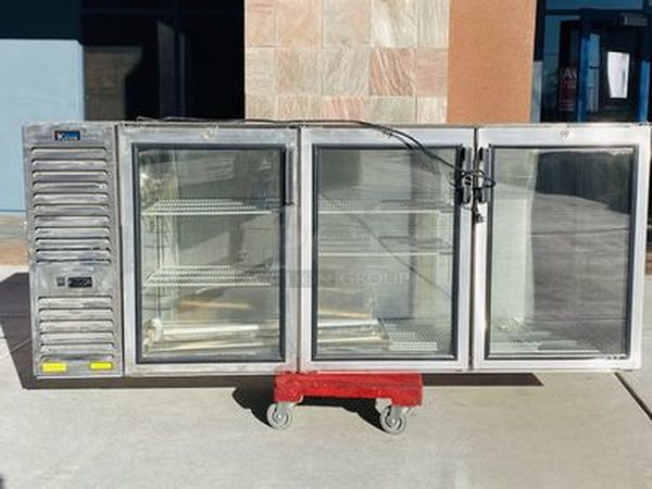 DON'T MISS OUT!! Like New Krowne Refrigerated Back Bar, Model: BS84L-KNB-LRR.115V, 60Hz, 1Ph, 9A. Removed from the SLS. Used Briefly. 84x24x35 Features 35" high, 24" front to back depth All stainless steel, coved corner interior with LED lighting Digital Thermostat Side blow refrigeration, High performance refrigeration system Expansion valve with 134A refrigerant Operating range of 30°F - 40°F (Preset at 35°F) Heavy duty 18-gauge door jambs NSF epoxy coated durable shelves. One bottom and two adjustable shelves per door. Easy to service and clean NEMA 5-15P Plug Configuration 

*Due to EPA Regulations the Freon was removed. This is noted and dated on the item*