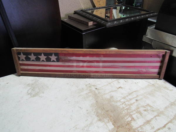 One 35.5X7 Wooden Flag.