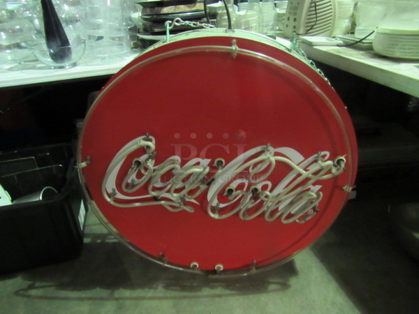 One Dual Sided Coca Cola Neon. Not Working