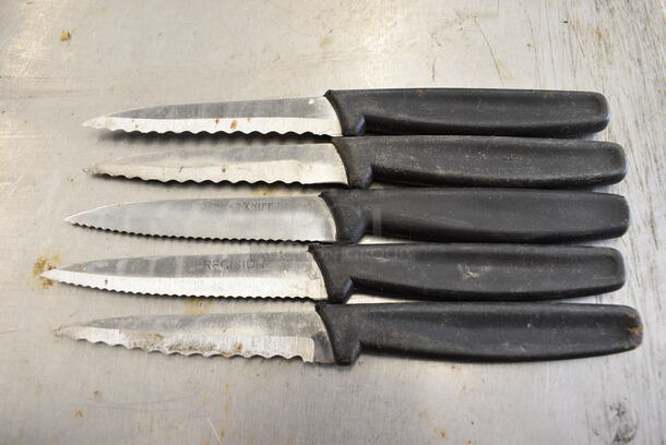 5 SHARPENED Metal Paring Knives. 8". 5 Times Your Bid!