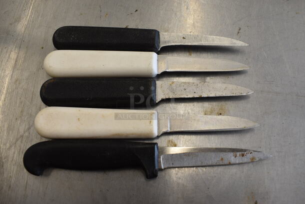 5 SHARPENED Metal Paring Knives. 7.5". 5 Times Your Bid!