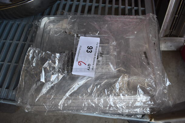 6 BRAND NEW! Clear Poly 1/2 Size Drop In Bin Lids. 6 Times Your Bid!