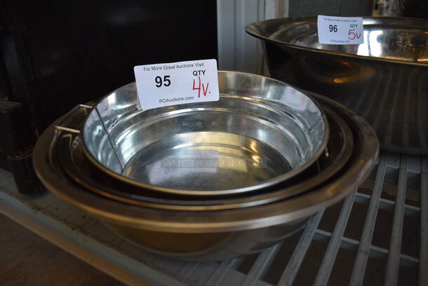 4 Various Metal Bowls. Includes 11.5x11.5x4. 4 Times Your Bid!