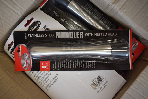 12 BRAND NEW IN BOX! Winware Stainless Steel Muddlers. 8". 12 Times Your Bid!
