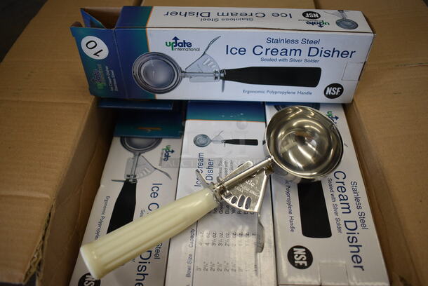 12 BRAND NEW IN BOX! Update Stainless Steel Ice Cream Scoopers. 9". 12 Times Your Bid!