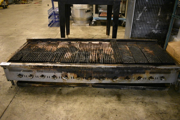 NICE! Stainless Steel Commercial Countertop Gas Powered Charbroiler Grill. 72x28x14