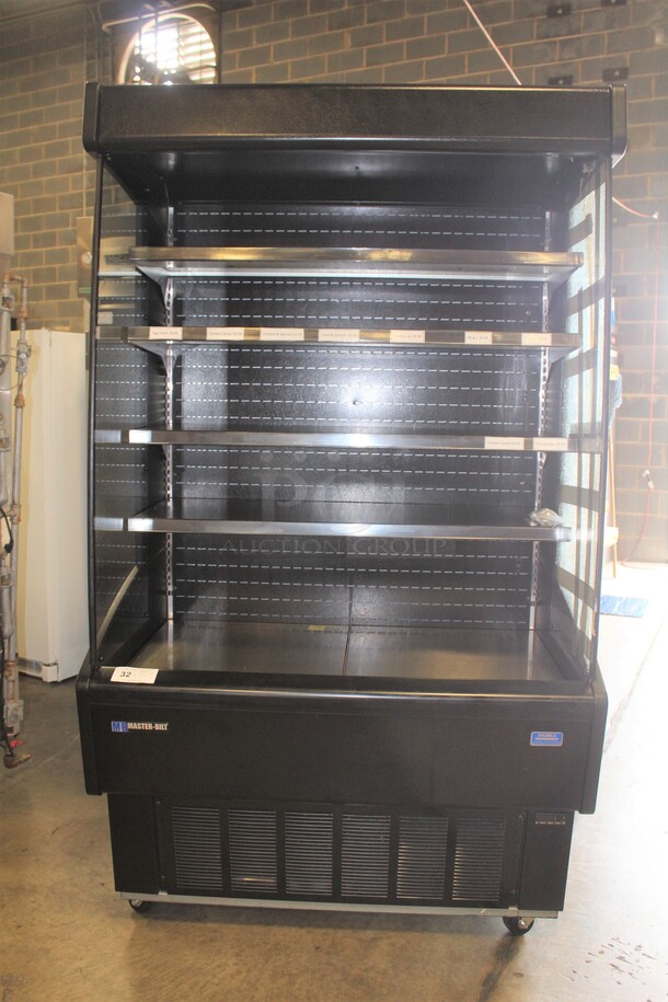 NICE! Master-Bilt Commercial Refrigerated Open Air Grab And Go Display Case Merchandiser On Commercial Casters. 46x31.5x82. 115V/60Hz. Working When Pulled!