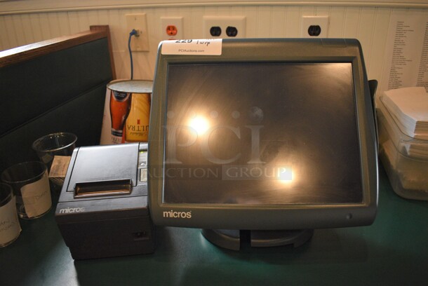 Micros 15" POS System Monitor and Epson Model M129B Receipt Printer