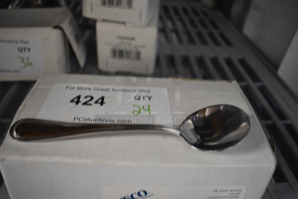 24 BRAND NEW IN BOX! Sysco Metal Spoons. 6.5". 24 Times Your Bid!