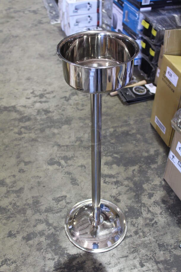 NEW IN BOX! Winware Stainless Steel Wine Bucket Stand. 10x10x30.