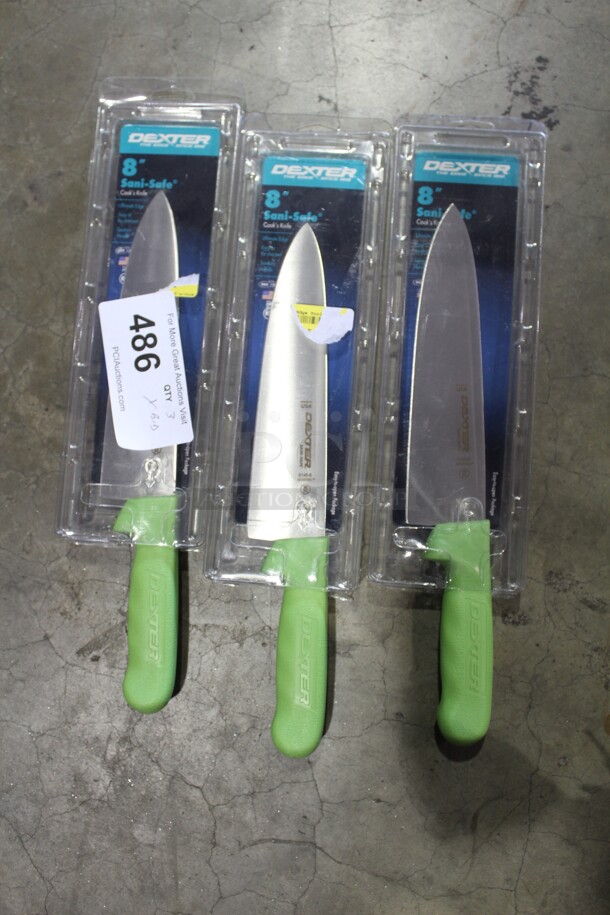 NEW! 3 Dexter 8" Chef's Knives. 3x Your Bid!