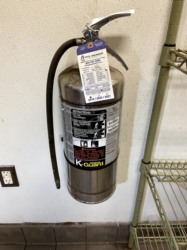 Ansul "K-Guard" Fire Extinguisher. May, 2019 inspection.