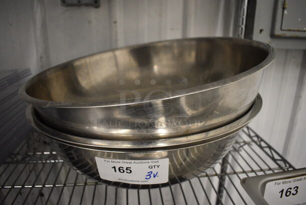 3 Various Metal Bowls. Includes 18x18x5. 3 Times Your Bid!