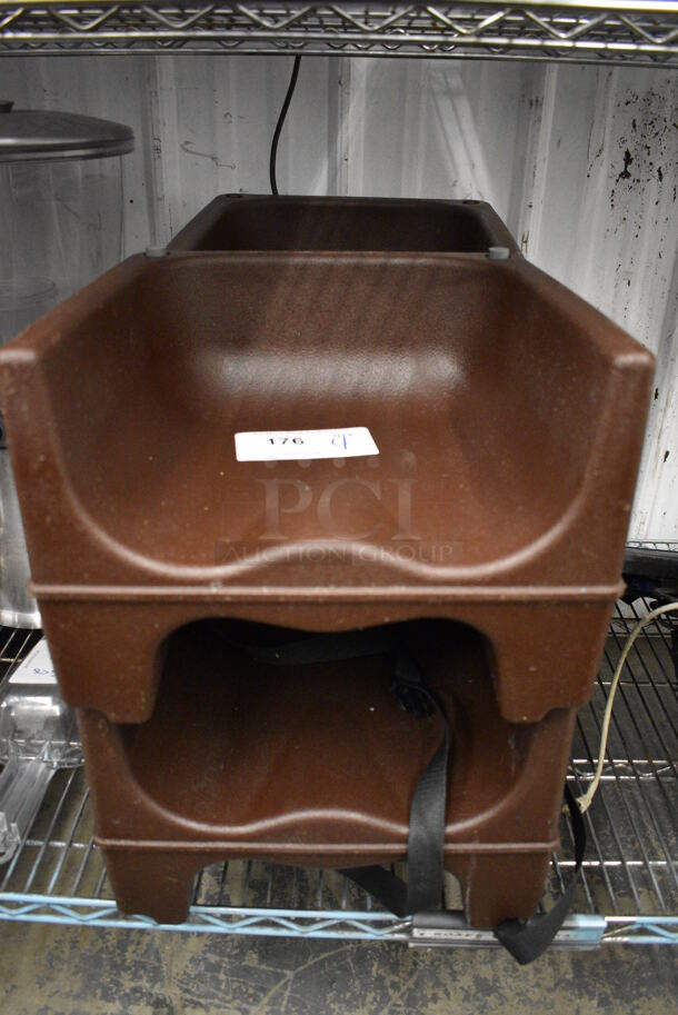4 Brown Poly Booster Seats. 13x12x9. 4 Times Your Bid!